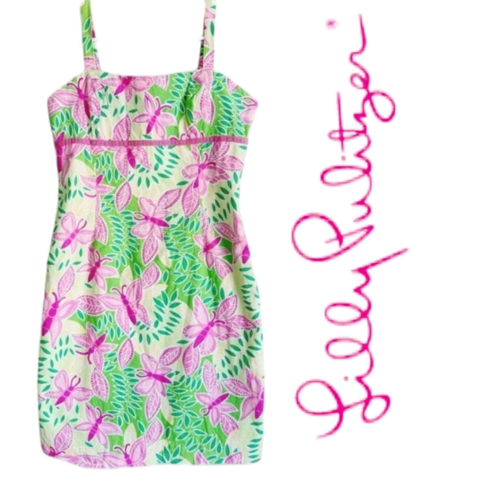 Lilly Pulitzer Pink & Green Floral Mini Dress